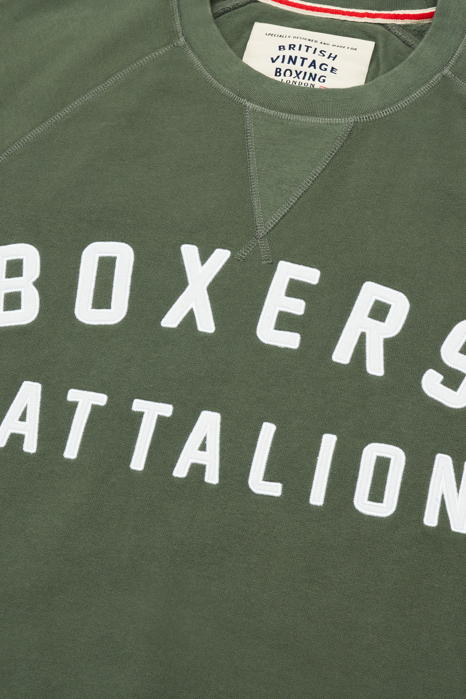 BOXERS BATTALION APPLIQUÉ CREWNECK SWEATSHIRT