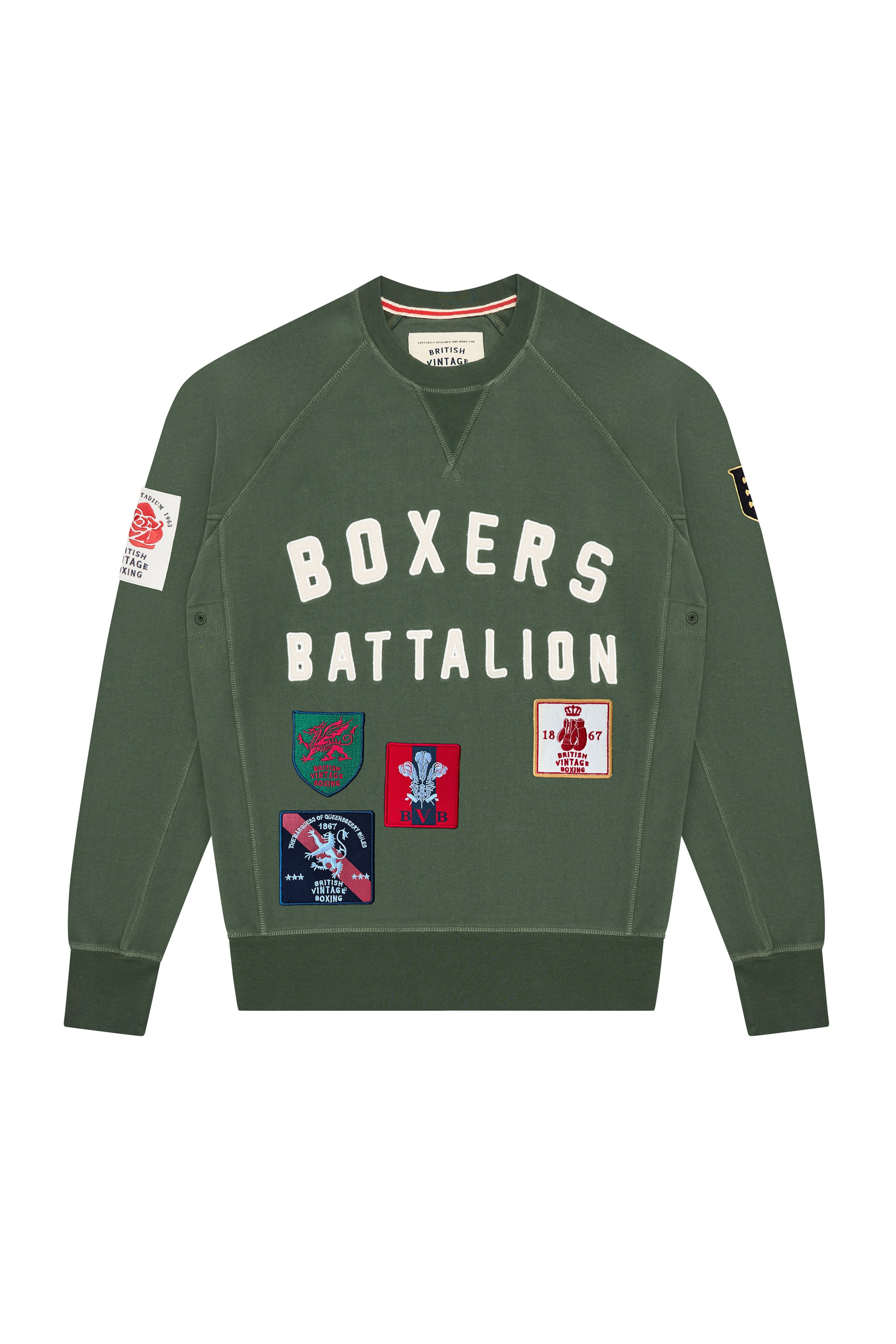 BOXERS BATTALION PATCH APPLIQUÉ CREWNECK SWEATSHIRT