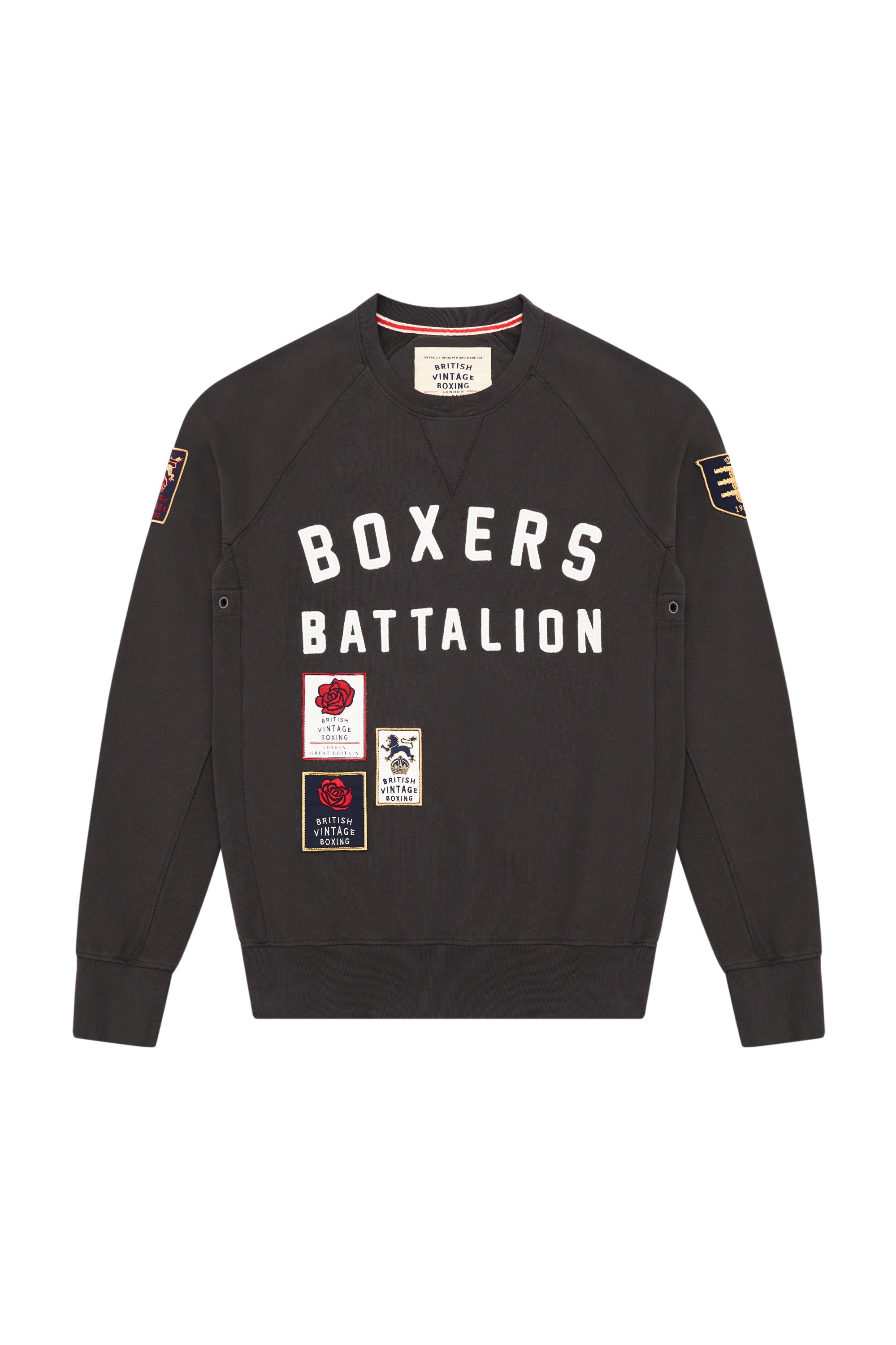 BOXERS BATTALION APPLIQUÉ PATCH SWEATSHIRT