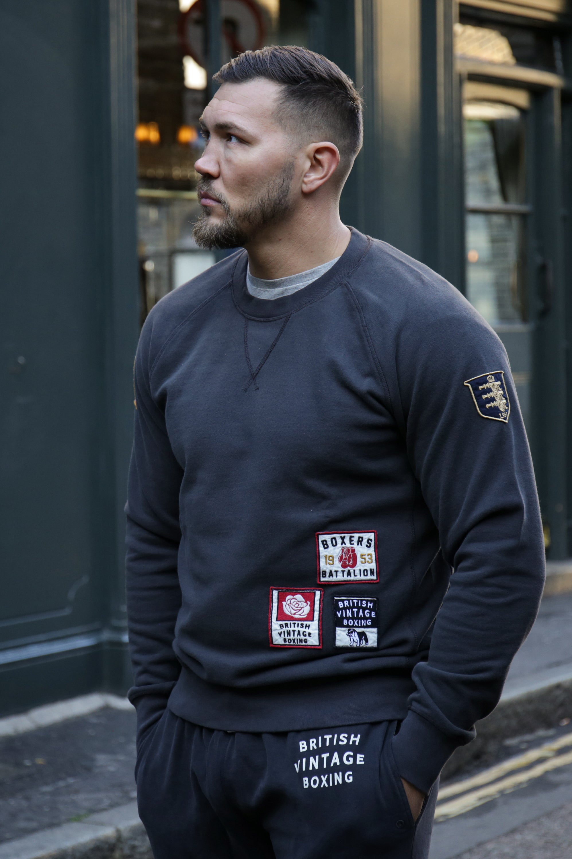 BOXERS BATTALION PATCH CREWNECK SWEATSHIRT