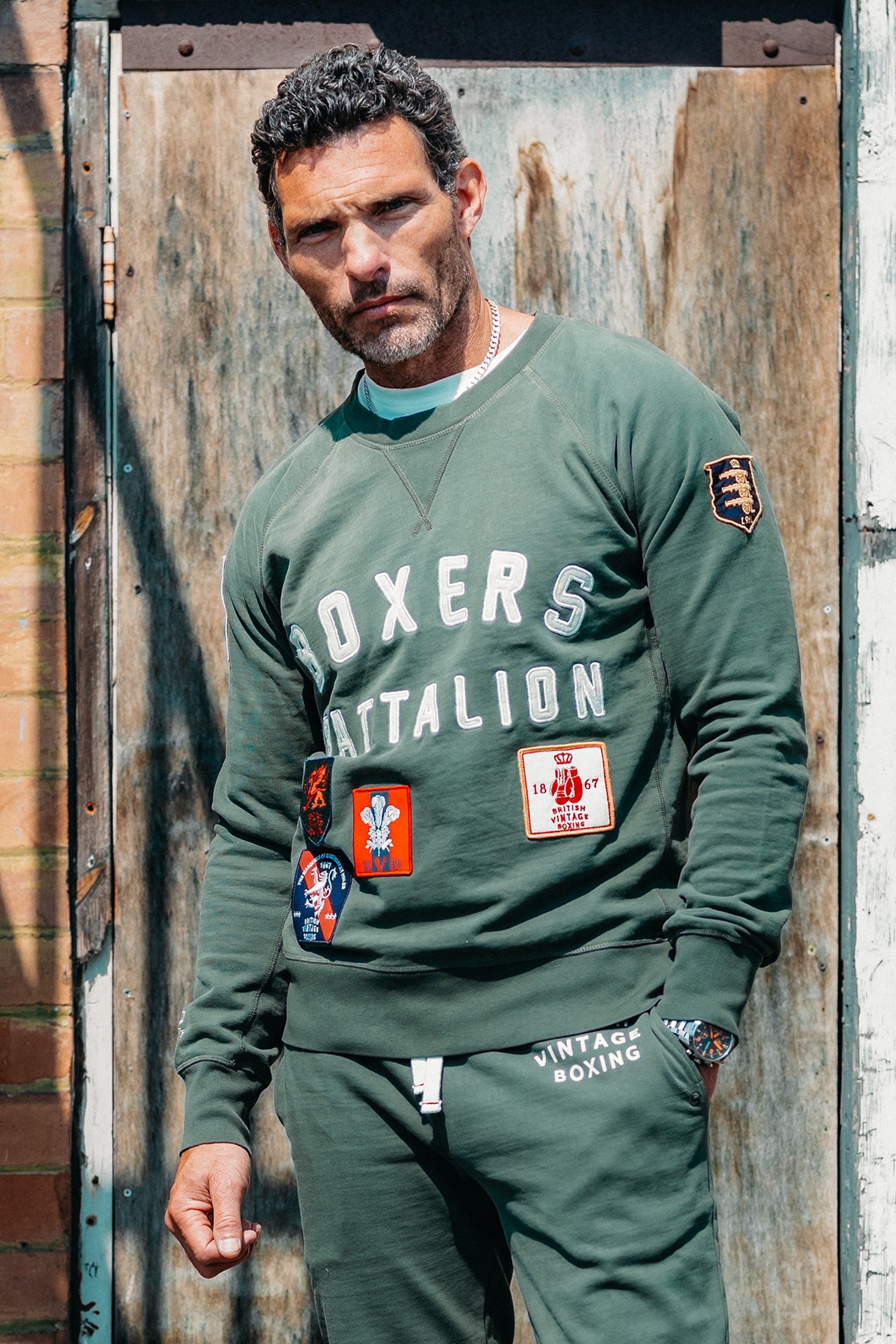 BOXERS BATTALION PATCH APPLIQUÉ CREWNECK SWEATSHIRT