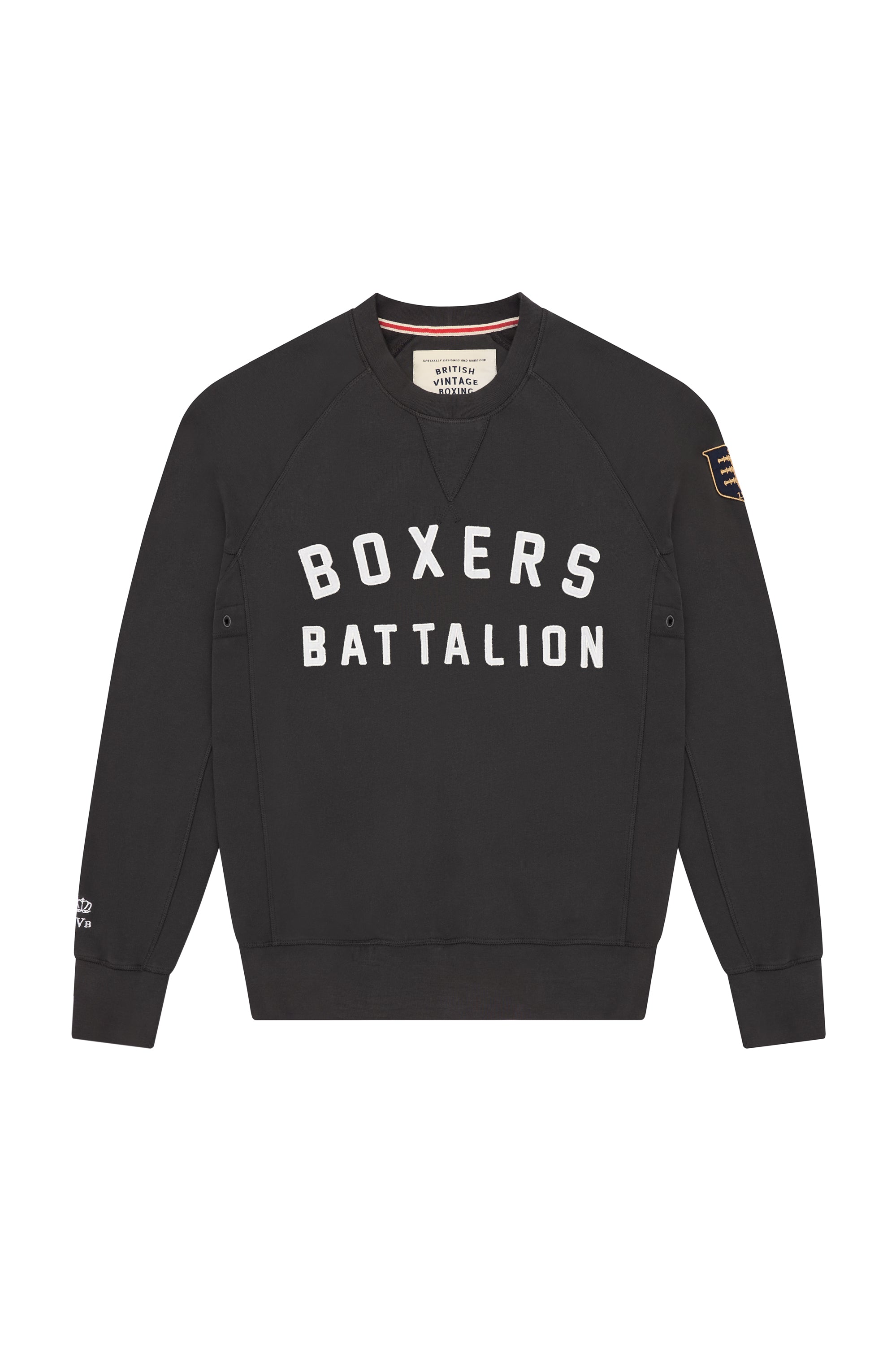 BOXERS BATTALION APPLIQUÉ CREWNECK SWEATSHIRT