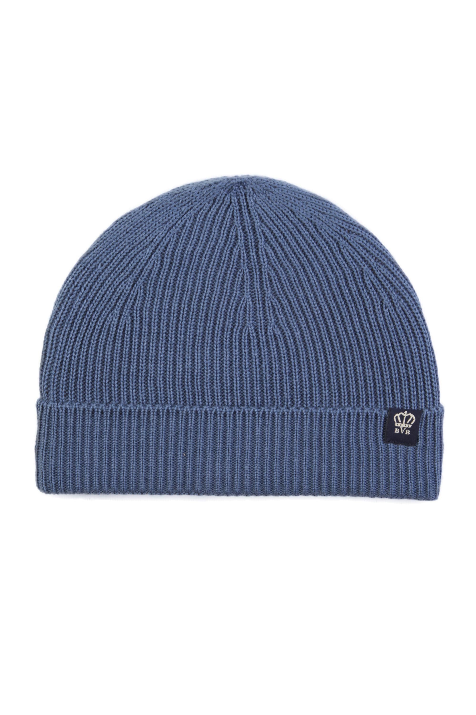 BVB RIBBED MERINO WOOL BEANIE - SMALL LABEL - AIR FORCE BLUE