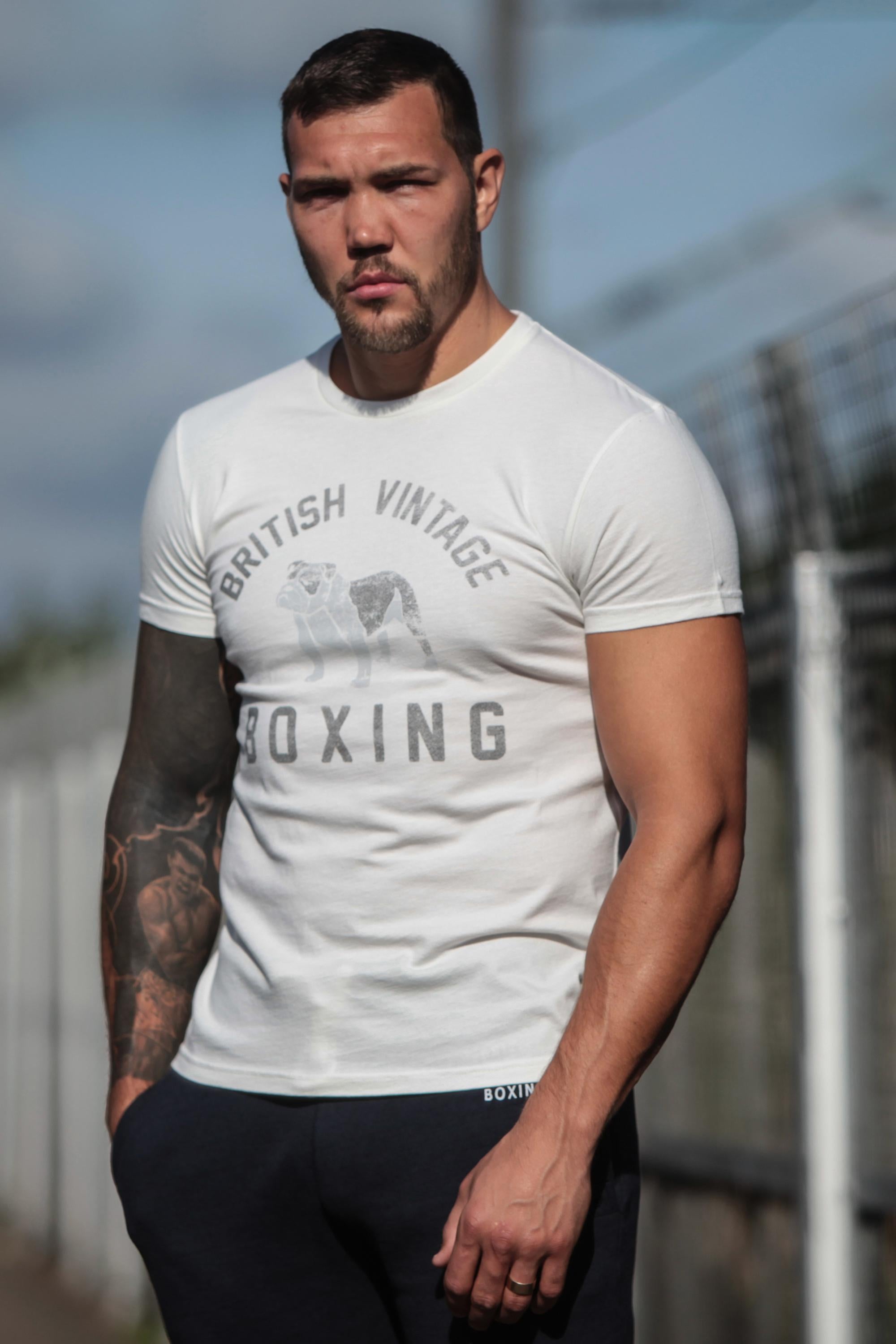 BROUGHTON BRITISH BULLDOG T-SHIRT - VINTAGE WHITE