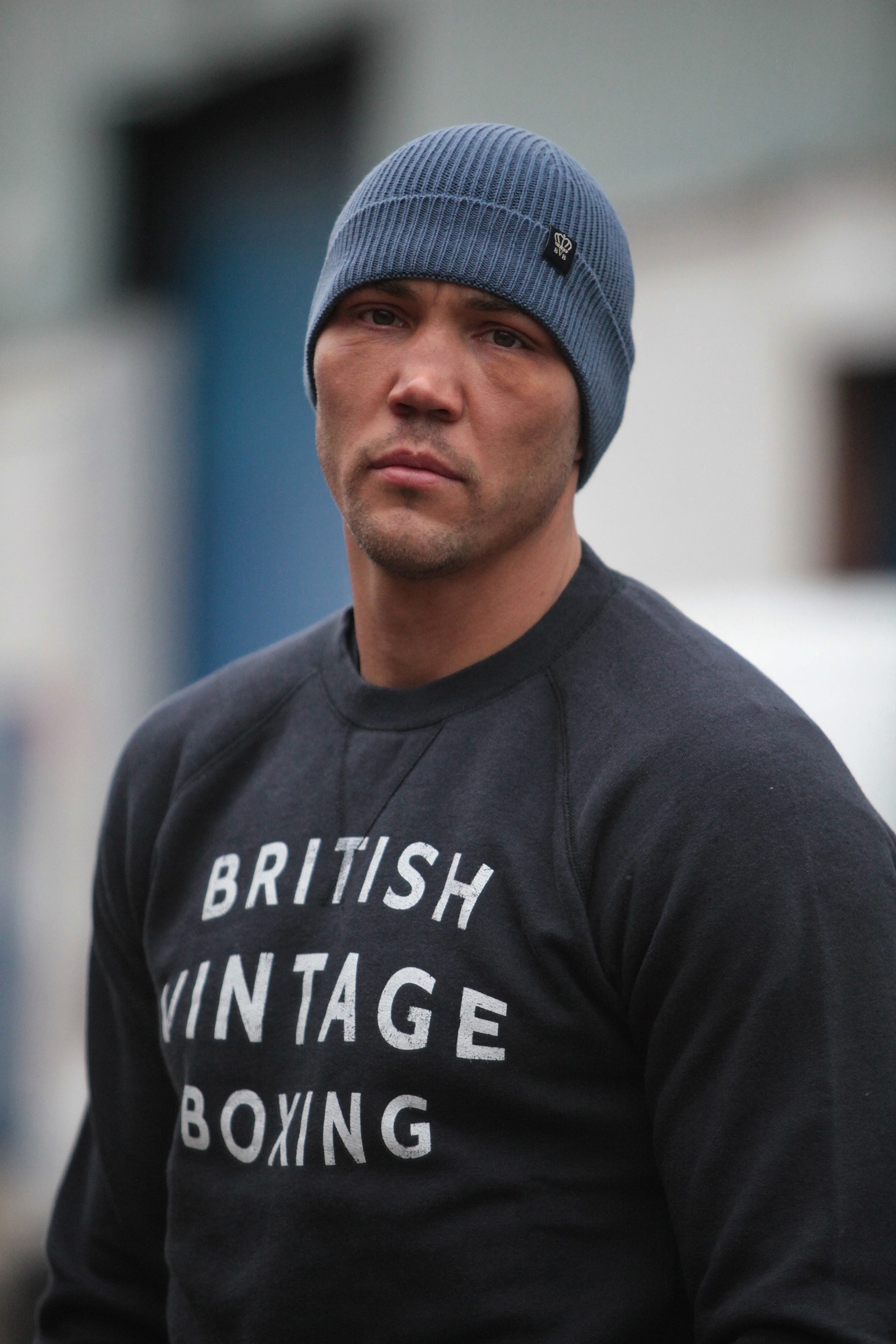 BVB RIBBED MERINO WOOL BEANIE - SMALL LABEL - AIR FORCE BLUE