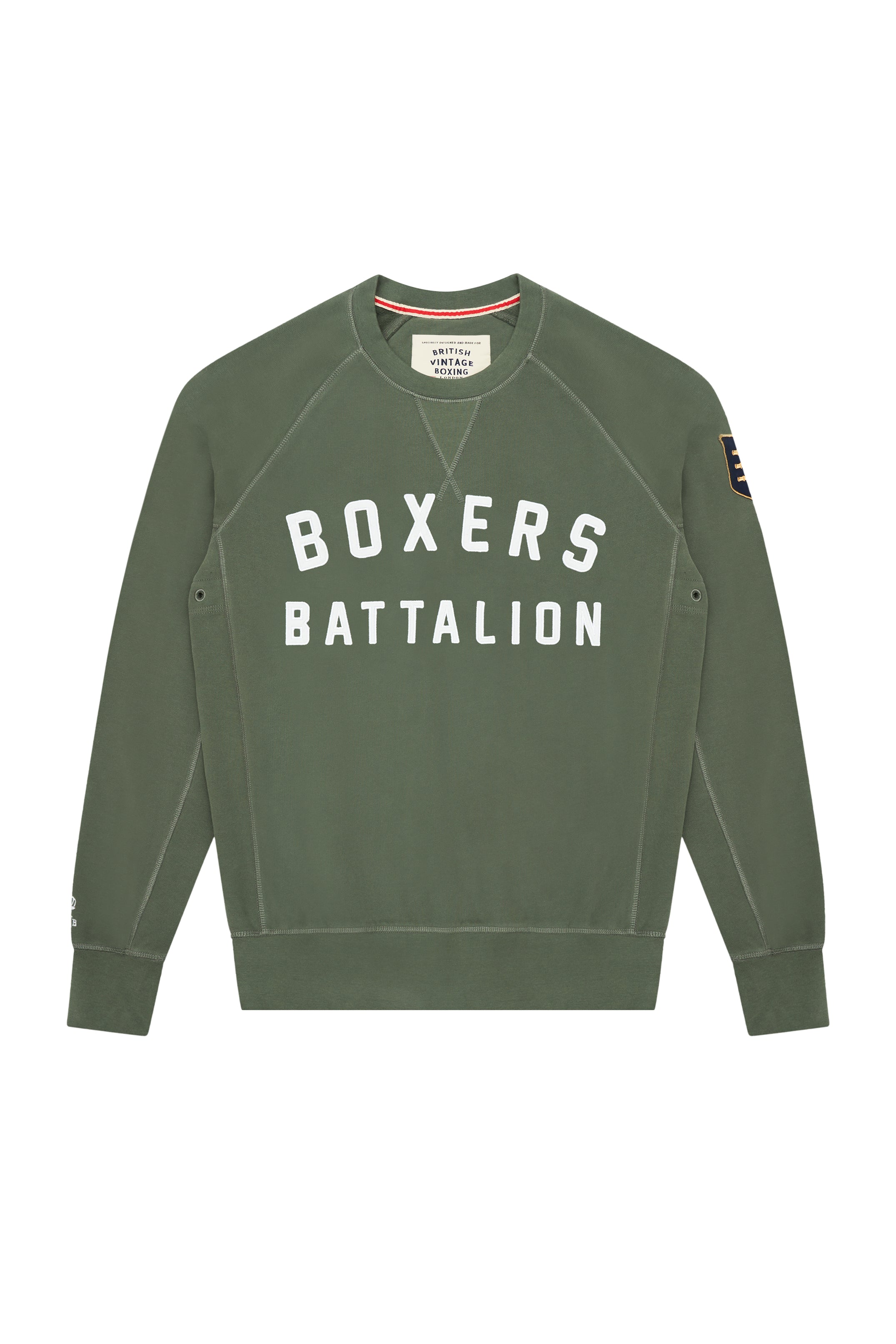 BOXERS BATTALION APPLIQUÉ CREWNECK SWEATSHIRT