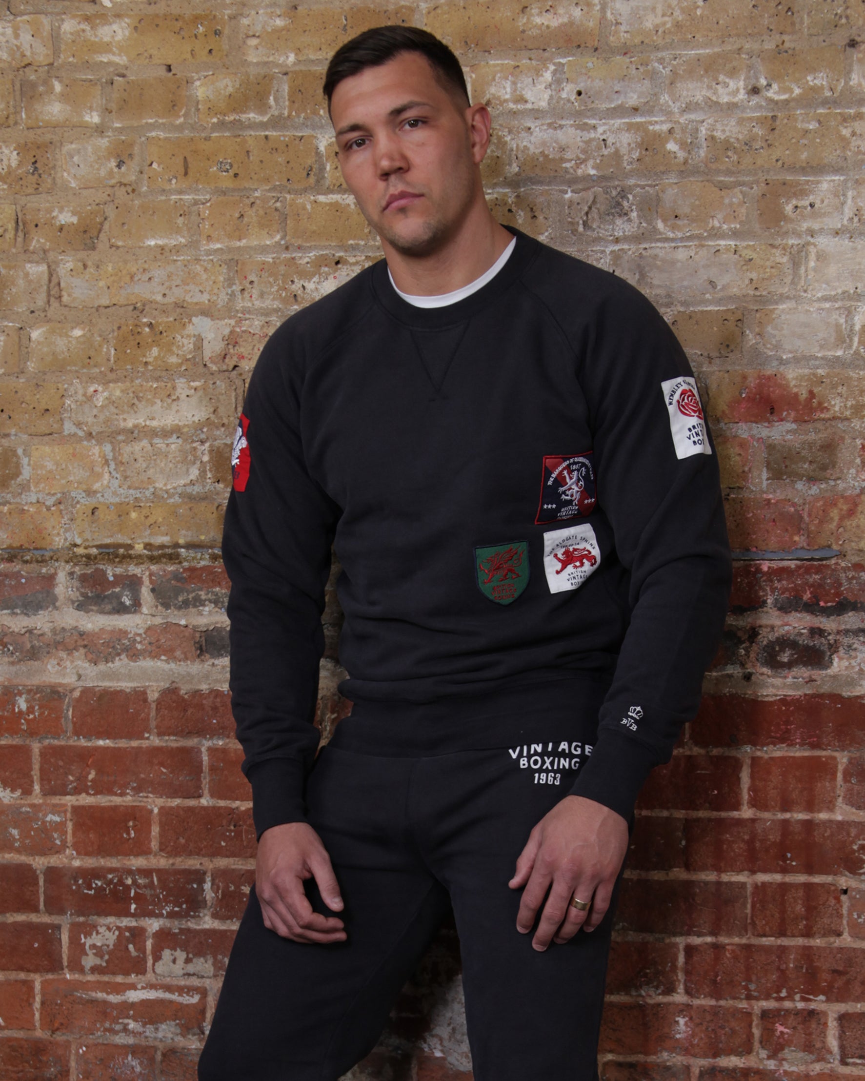 BOXERS BATTALION PATCH CREWNECK SWEATSHIRT - SIZE MEDIUM