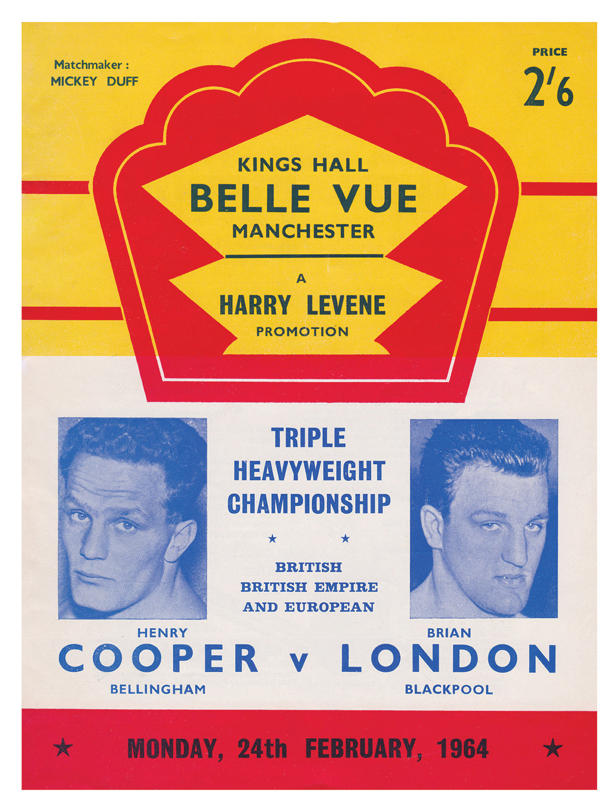 POSTER - HENRY COOPER vs. BRIAN LONDON - 1964