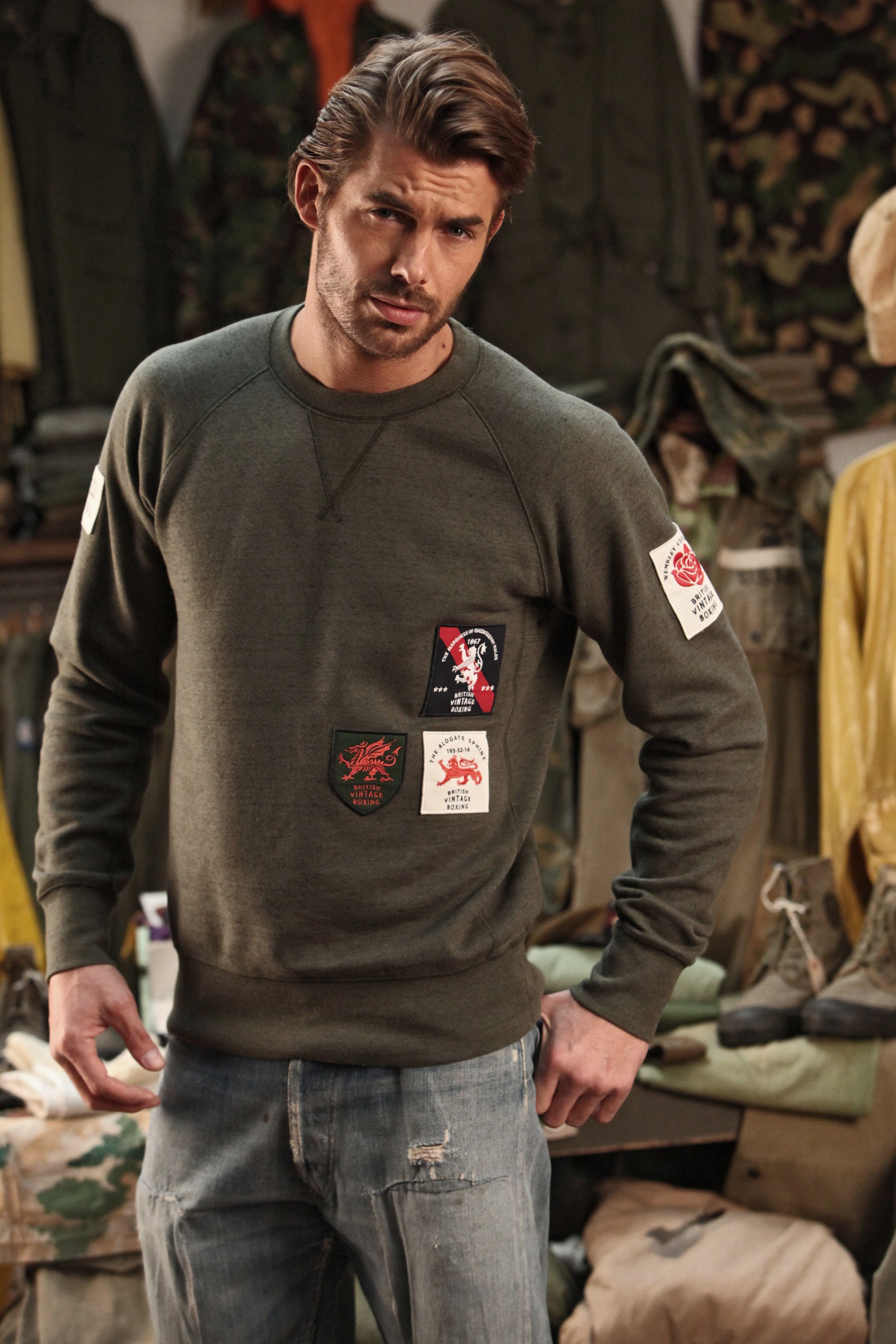 BOMBARDIER PATCH CREWNECK SWEATSHIRT