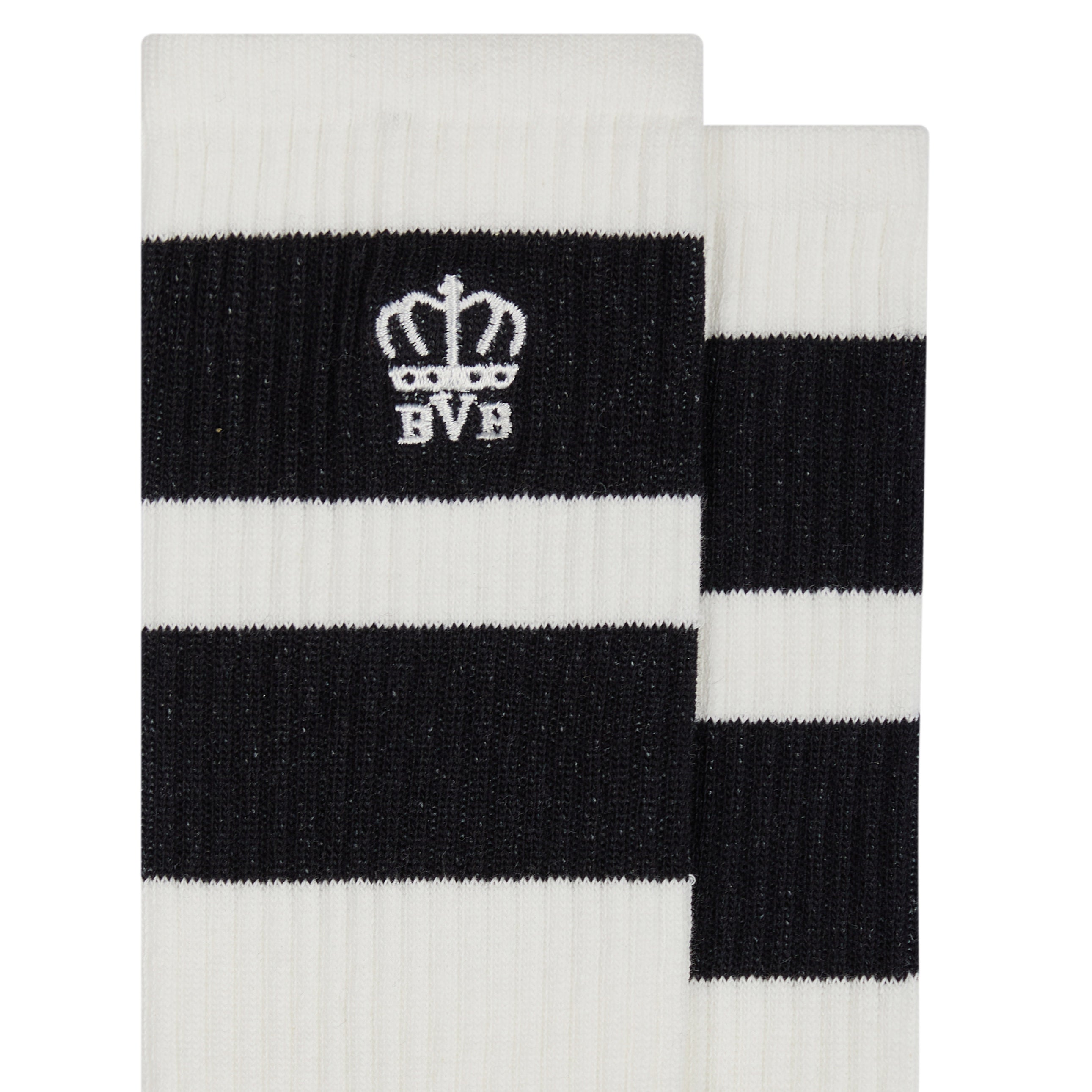 BVB STRIPED RIBBED COTTON - BLEND SOCKS - CHARCOAL