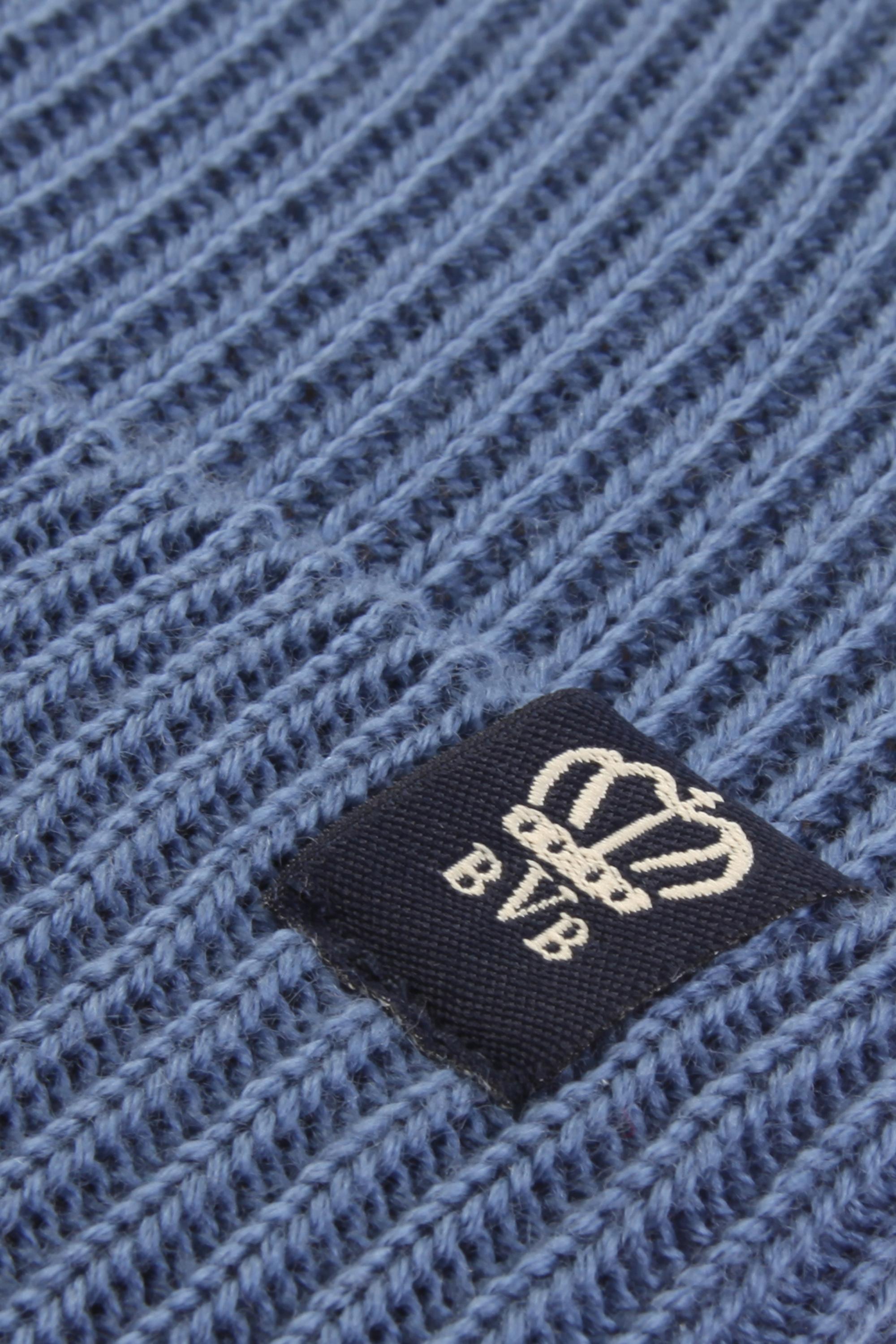 BVB RIBBED MERINO WOOL BEANIE - SMALL LABEL - AIR FORCE BLUE