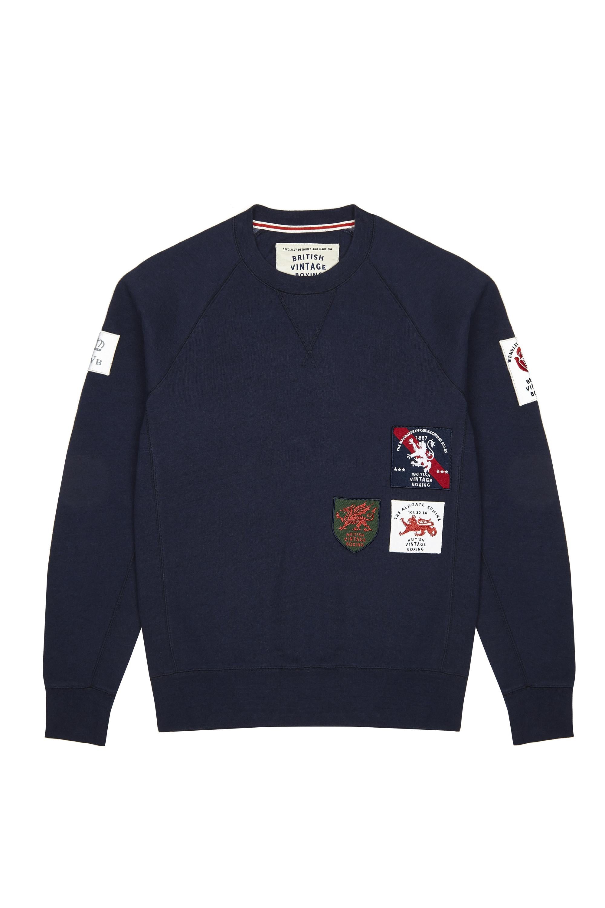 BOMBARDIER PATCH CREWNECK SWEATSHIRT - NAVY MARL