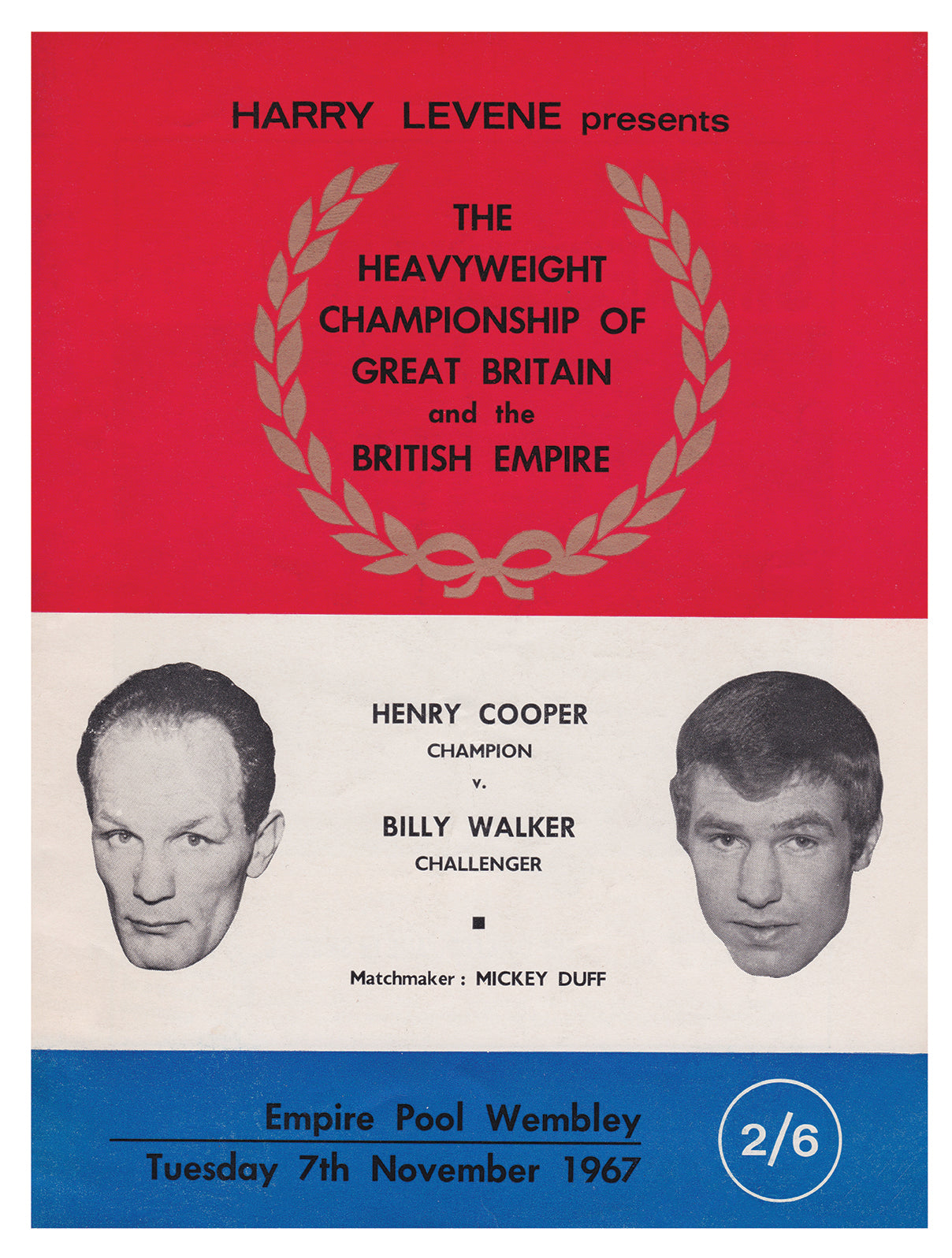 POSTER - HENRY COOPER vs. BILLY WALKER - 1967